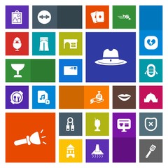 Modern, simple, colorful vector icon set with cooking, sack, send, easter, alcohol, bar, tent, business, travel, hat, drink, decoration, sheriff, pan, camp, search, electric, sailboat, money icons