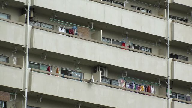 TOKYO,  JAPAN - MAY 2018 : Close-up shot of RESIDENTIAL APARTMENT in TOKYO.