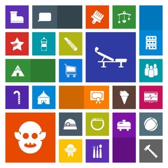 Modern, simple, colorful vector icon set with sign, spanner, adventure, frame, alien, ufo, fiction, achievement, watch, monster, camp, trolley, bowling, award, retail, tent, smart, star, diploma icons