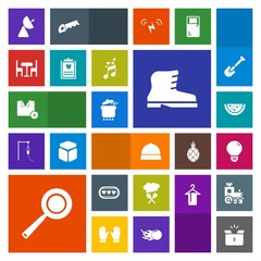 Modern, simple, colorful vector icon set with dish, box, hat, shirt, meal, healthy, furniture, restaurant, dentist, white, chief, style, fashion, package, bulb, table, radio, watermelon, dinner icons