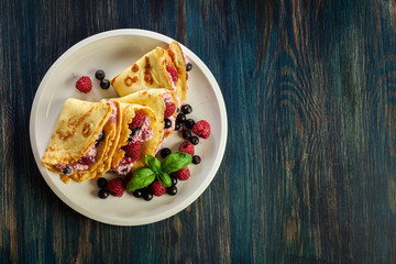 Delicious tasty homemade traditional crepes