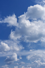 beautiful blue sky with white clouds as natural background
