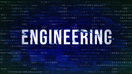 Engineering - Glitch Buzzword with Binary in the Background