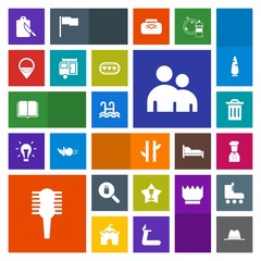 Modern, simple, colorful vector icon set with clothes, restaurant, fork, asia, location, human, care, textbook, garbage, comb, person, nature, sign, water, place, hair, job, plant, award, asian icons