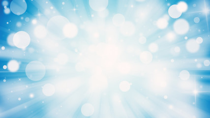 Obraz premium Blue glitter sparkles rays lights bokeh Festive Elegant abstract background.