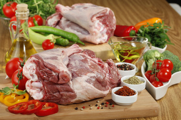 Fresh raw meat on cutting board
