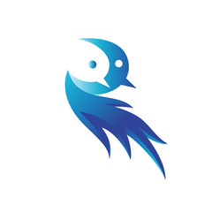 Flying Bird Abstract Logo 