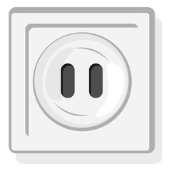 Wall socket power vector icon. Cartoon illustration isolated on white background.