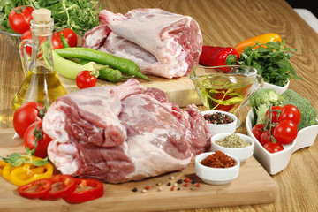 Fresh raw meat on cutting board
