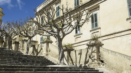 The baroque Saint John's church of Modica in the province of Ragusa in Sicily in Italy