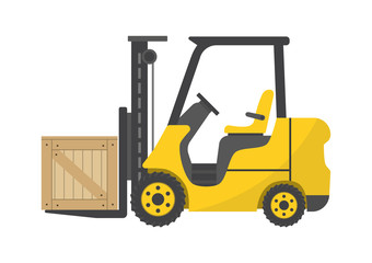 Vector illustration. Forklift box on a white background.