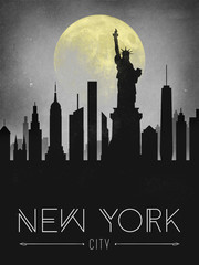 Poster style of new York with a grungy dark effect