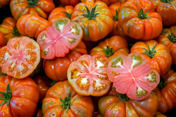 fresh tomatoes at the market