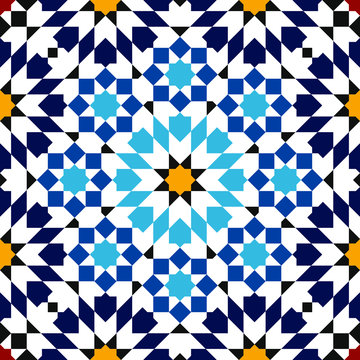 Seamless Moroccan Geometric Star Pattern