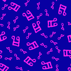 Abstract music notes seamless pattern background. Vector musical illustration melody decoration