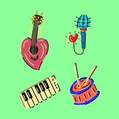 Music illustrations set
