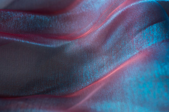 close up dark blue and red fabric