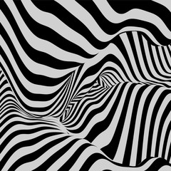Pattern with optical illusion. Black and white background. Vector illustration. © Login