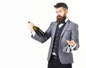 Perfect service, good manners, alcohol concept.