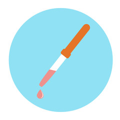 medical pipette icon in blue circle