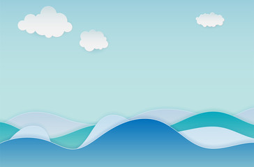 Obraz premium Abstract background with water waves and clouds