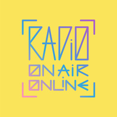 Radio on air online typographic poster. Vector illustration.