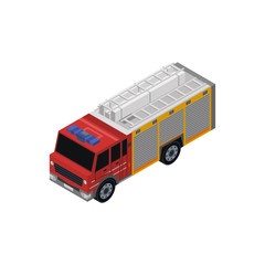 Fototapeta premium Road service car isometric 3D element. Automobile transportation icon, urban and countryside traffic icon vector illustration.