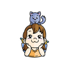 Cute cartoon kids. Vector and illustration.