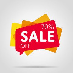 Special offer sale red tag isolated vector illustration. Discount offer price label, symbol for advertising campaign in retail, sale promo marketing, 70% off discount sticker, ad offer on shopping day