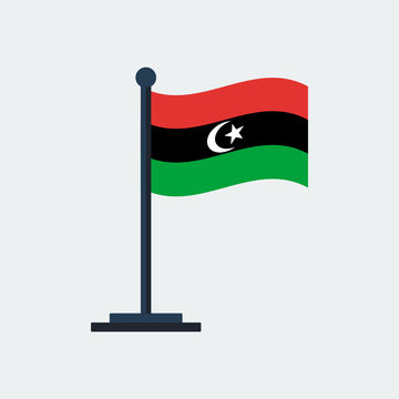Flag Of Libya.Flag Stand. Vector Illustration