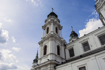 Fototapeta na wymiar Fragment of a church tower. Poland, Chelm