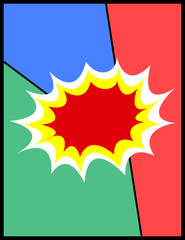 Pop art empty speech bubbles on colorful background. illustration, vintage design, pop art style.