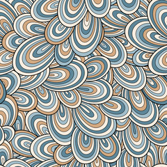 Seamless abstract hand-drawn waves pattern, wavy background.