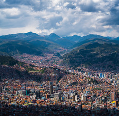 Fototapeta na wymiar City of La Paz at sunny day. Bolivia