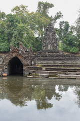 Fototapeta na wymiar View of the island temple Preah Neak Poan at Angkor