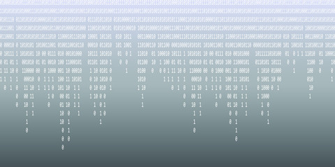 Binary code background. Streaming binary code background. Digital technology wallpaper. Cyber data, decryption and encryption. Hacker background concept. Vector illustration