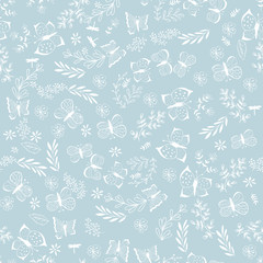 Delicate floral seamless pattern. Soft color background.