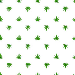 Marijuana leaf or cannabis vector seamless pattern.