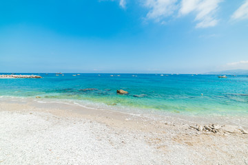 Fototapeta na wymiar White pebbles in Marina Grande beach
