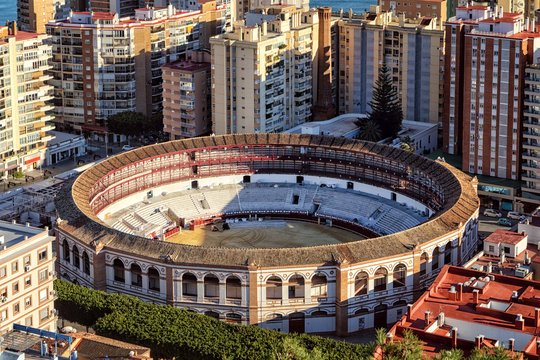 M&aacute;laga, Bullring, View from Alcazaba, Spain