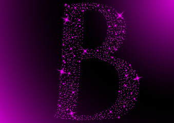 star letter P in purple shine