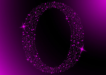 star word O in purple flicker