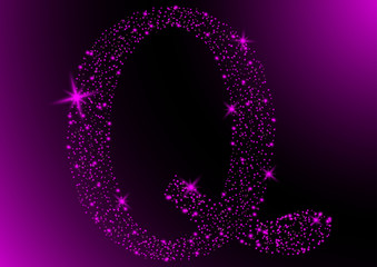 star word Q in purple flicker