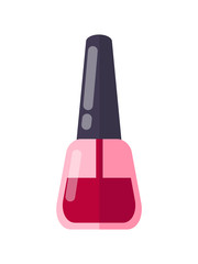 Half-Empty Glass Bottle of Deep Red Nail Polish