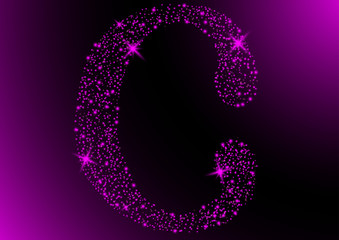 star letter C in purple shine