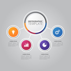 Fototapeta premium Infographic template for business, education, web design, banners, brochures, flyers, diagram, workflow, timeline. Vector illustration.