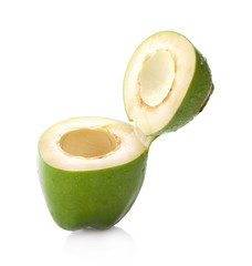 water drop green coconut isolated on white background