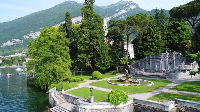 Teresio Olivelli park, Tremezzo, Italy. Public park on lake of Como. 