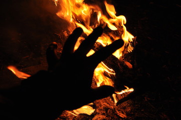  Hand in flame