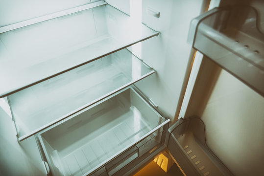 Empty Refrigerator At Night
